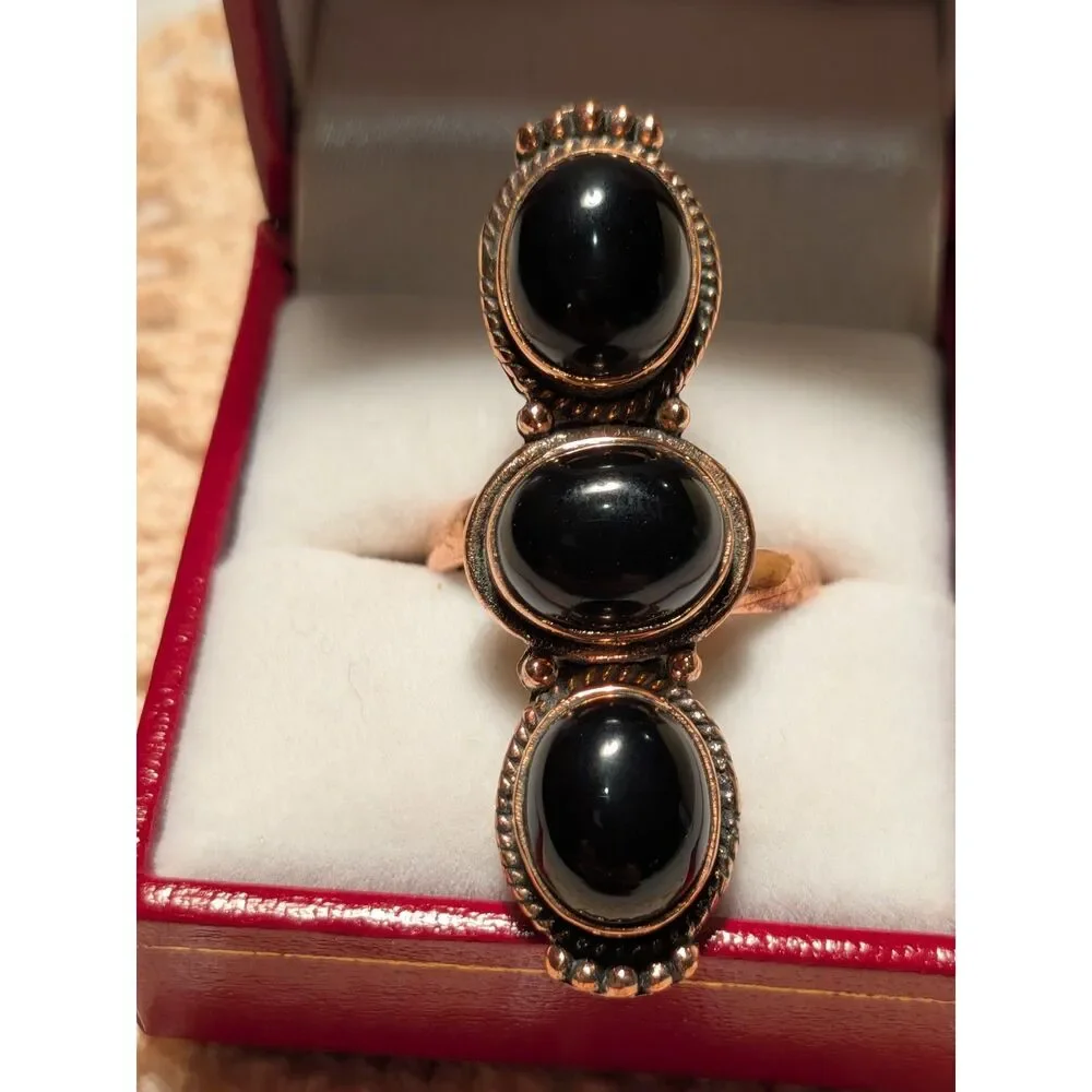 Copper Ring with Black Onyx
